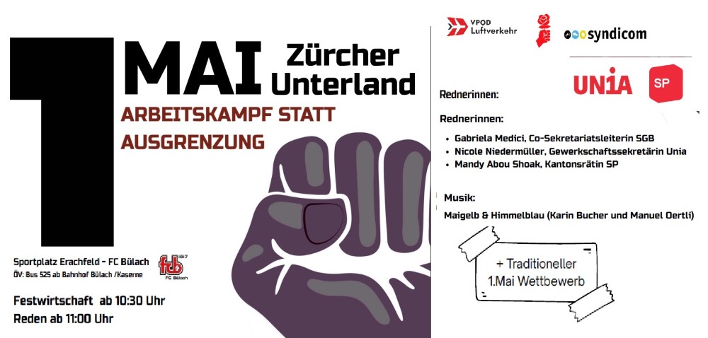 1. Mai Feier 2026 in Bülach